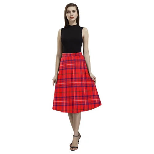 Rose Modern Tartan Aoede Crepe Skirt velvet skirt glossy