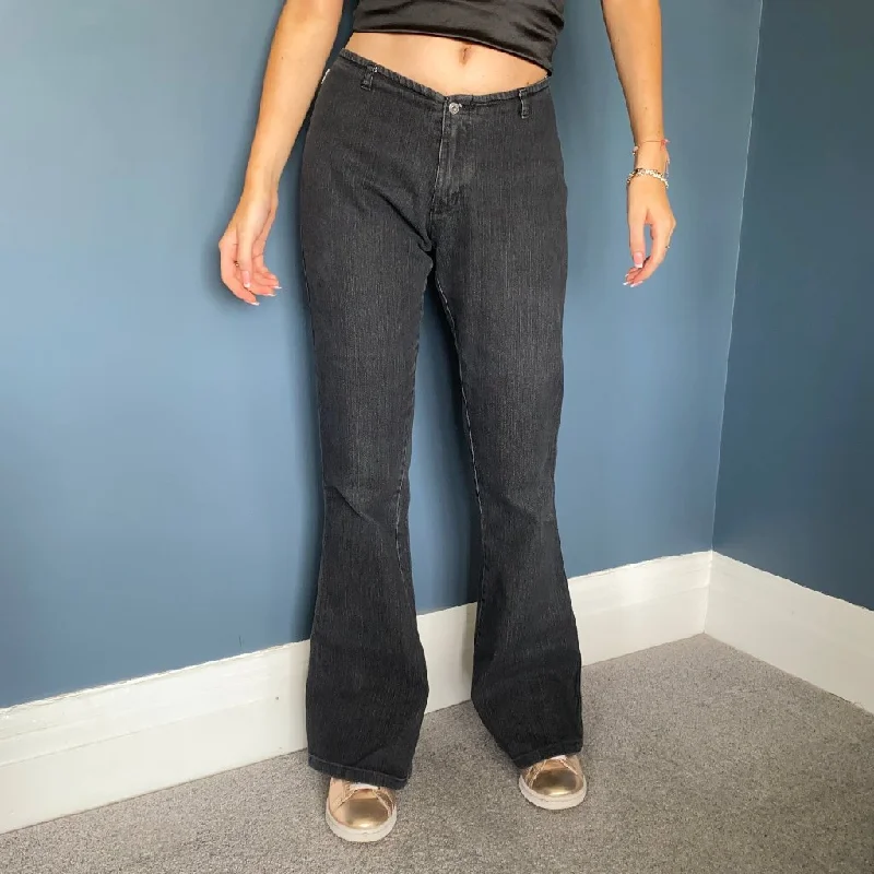 She Met Jeans - 26W UK 4 Black Cotton Stylish High-Waist Jeans