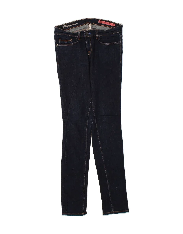 TOMMY HILFIGER Womens Skinny Jeans W30 L34  Navy Blue Cotton Fashionable Vintage Wash Jeans