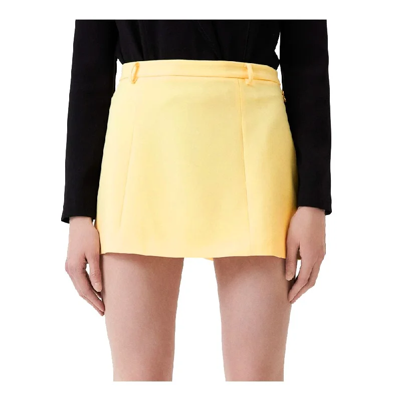 Patrizia Pepe Yellow Polyester Skirt breathable skirt fabric